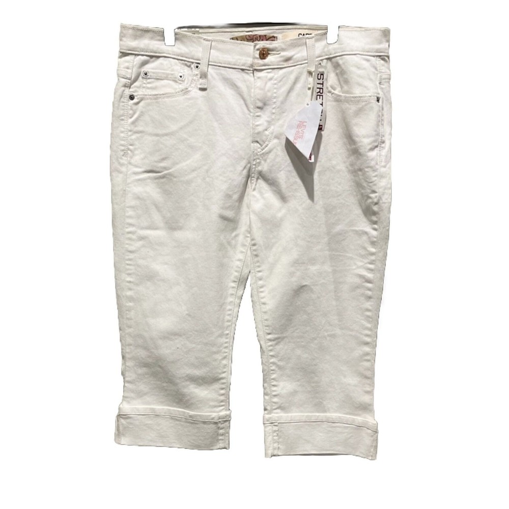 Levis 515 Capri Jeans Women’s (Misses) Size 12 White Stretch Denim Mid Rise NWT